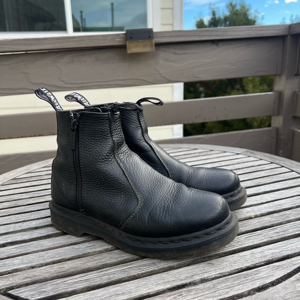 Dr. Martens Black Leather Ankle Boots-rare